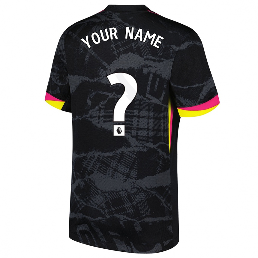 Hombre Fútbol Camiseta Su Nombre #0 Negro Rosa Equipación Tercera 2024/25 México