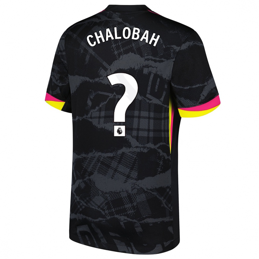 Hombre Fútbol Camiseta Trevoh Chalobah #0 Negro Rosa Equipación Tercera 2024/25 México