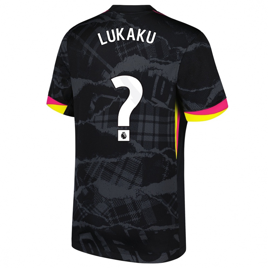 Hombre Fútbol Camiseta Romelu Lukaku #0 Negro Rosa Equipación Tercera 2024/25 México