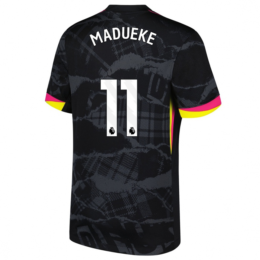 Hombre Fútbol Camiseta Noni Madueke #11 Negro Rosa Equipación Tercera 2024/25 México