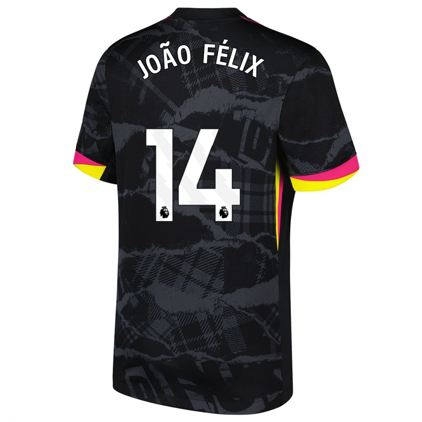 Hombre Fútbol Camiseta Joao Felix #14 Negro Rosa Equipación Tercera 2024/25 México