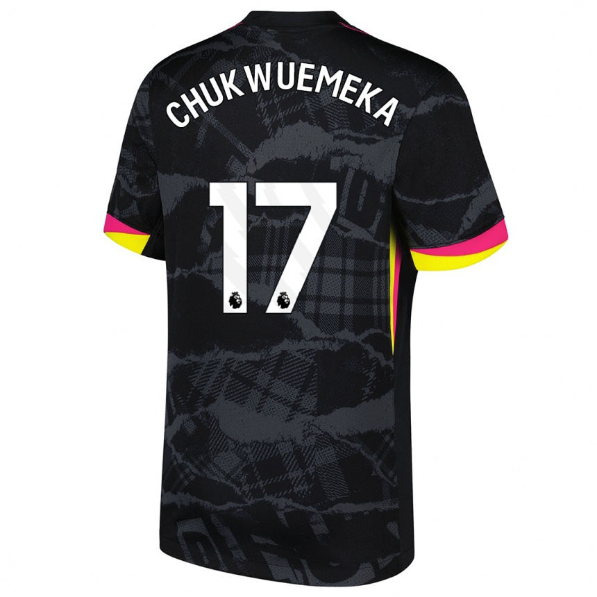 Hombre Fútbol Camiseta Carney Chukwuemeka #17 Negro Rosa Equipación Tercera 2024/25 México