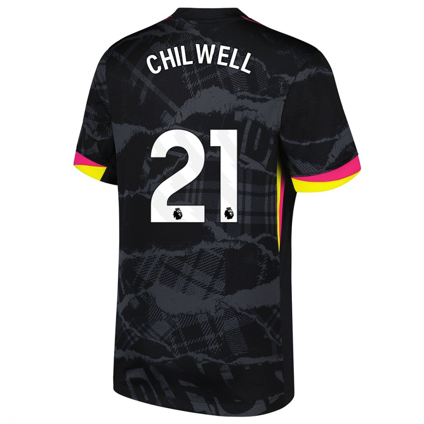 Hombre Fútbol Camiseta Ben Chilwell #21 Negro Rosa Equipación Tercera 2024/25 México