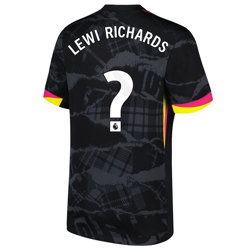 Hombre Fútbol Camiseta Lewi Richards #0 Negro Rosa Equipación Tercera 2024/25 México