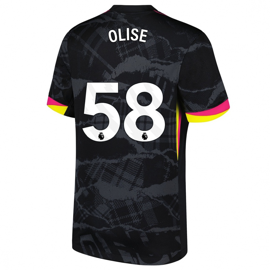 Hombre Fútbol Camiseta Richard Olise #58 Negro Rosa Equipación Tercera 2024/25 México