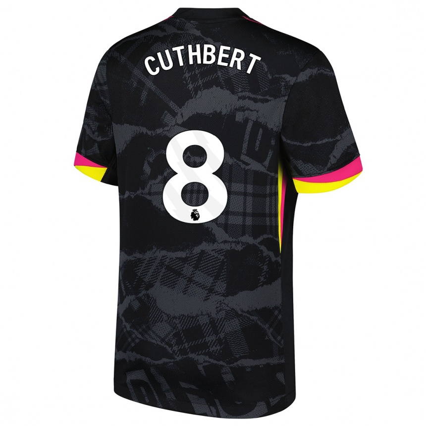 Hombre Fútbol Camiseta Erin Cuthbert #8 Negro Rosa Equipación Tercera 2024/25 México