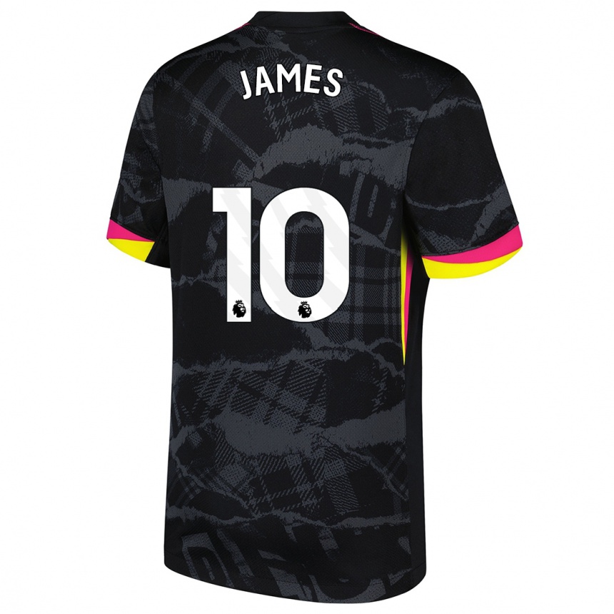 Hombre Fútbol Camiseta Lauren James #10 Negro Rosa Equipación Tercera 2024/25 México