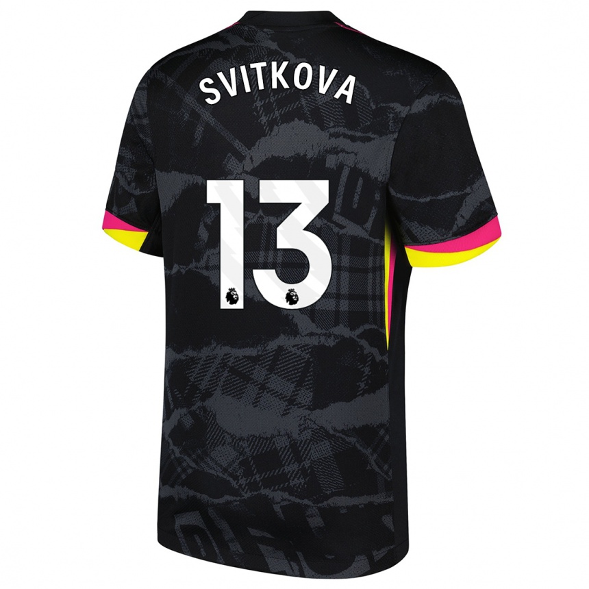 Hombre Fútbol Camiseta Kateřina Svitková #13 Negro Rosa Equipación Tercera 2024/25 México