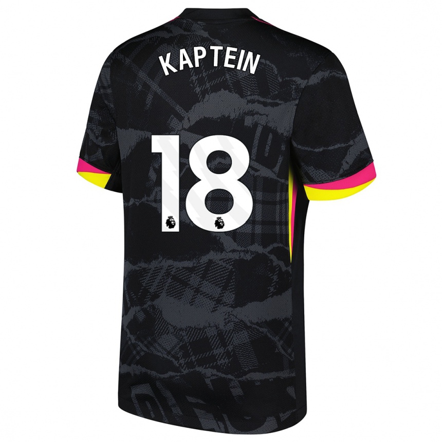 Hombre Fútbol Camiseta Wieke Kaptein #18 Negro Rosa Equipación Tercera 2024/25 México