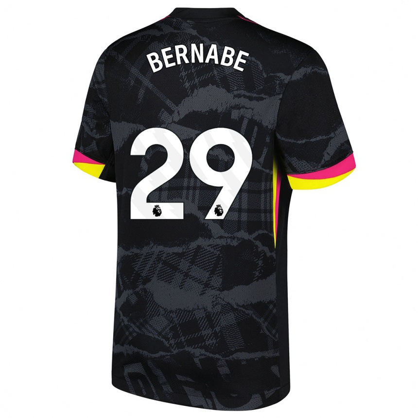 Hombre Fútbol Camiseta Alejandra Bernabé #29 Negro Rosa Equipación Tercera 2024/25 México