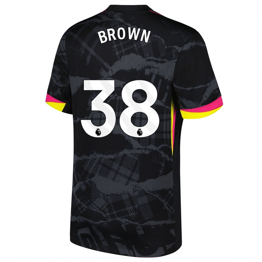 Hombre Fútbol Camiseta Cerys Brown #38 Negro Rosa Equipación Tercera 2024/25 México