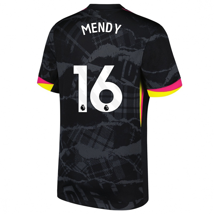 Hombre Fútbol Camiseta Edouard Mendy #16 Negro Rosa Equipación Tercera 2024/25 México