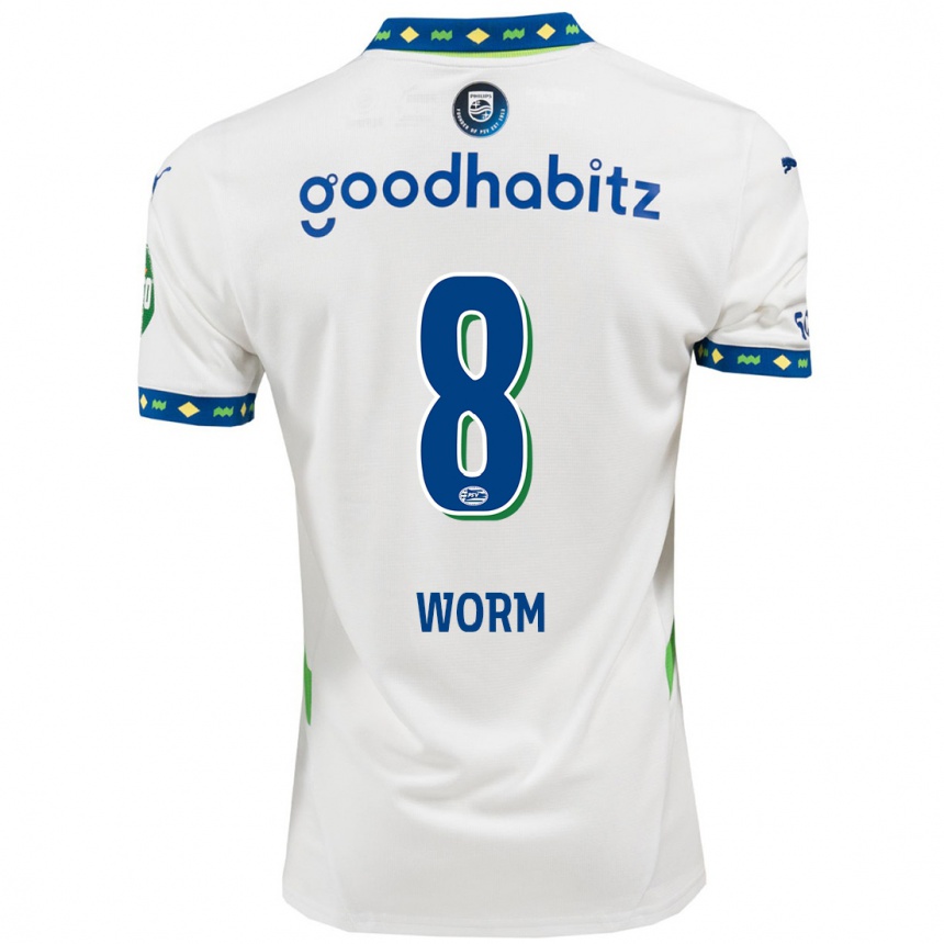 Hombre Fútbol Camiseta Siri Worm #8 Blanco Azul Oscuro Equipación Tercera 2024/25 México