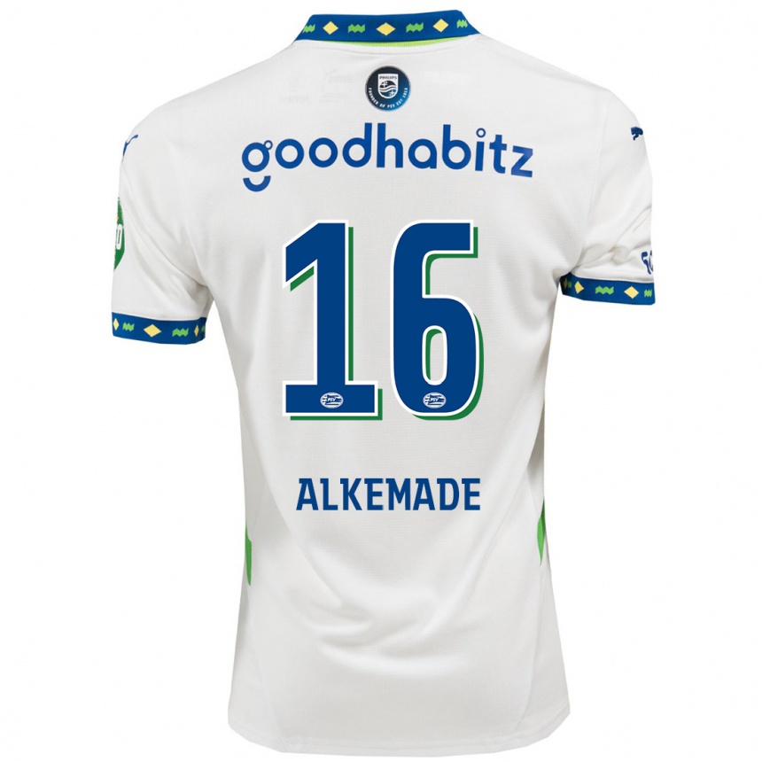 Hombre Fútbol Camiseta Lisan Alkemade #16 Blanco Azul Oscuro Equipación Tercera 2024/25 México