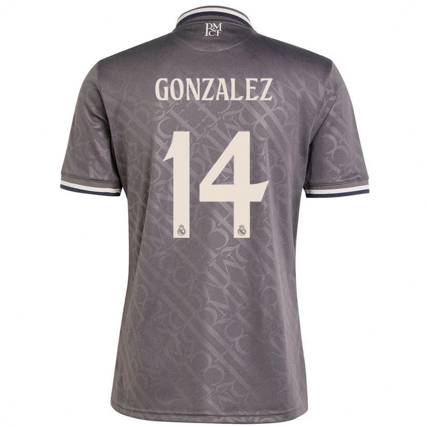 Hombre Fútbol Camiseta David González #14 Carbón Equipación Tercera 2024/25 México