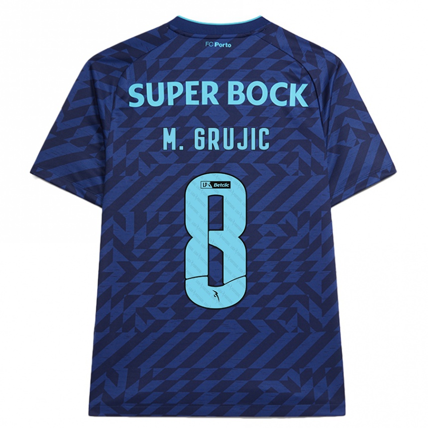 Hombre Fútbol Camiseta Marko Grujic #8 Azul Marino Equipación Tercera 2024/25 México