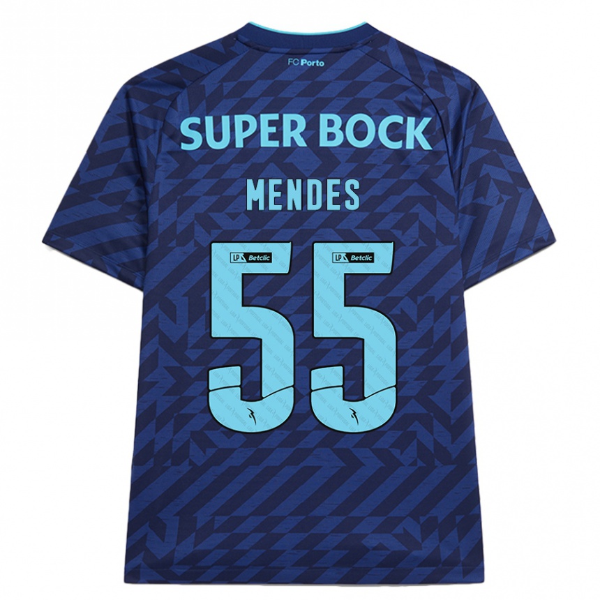 Hombre Fútbol Camiseta João Mendes #55 Azul Marino Equipación Tercera 2024/25 México