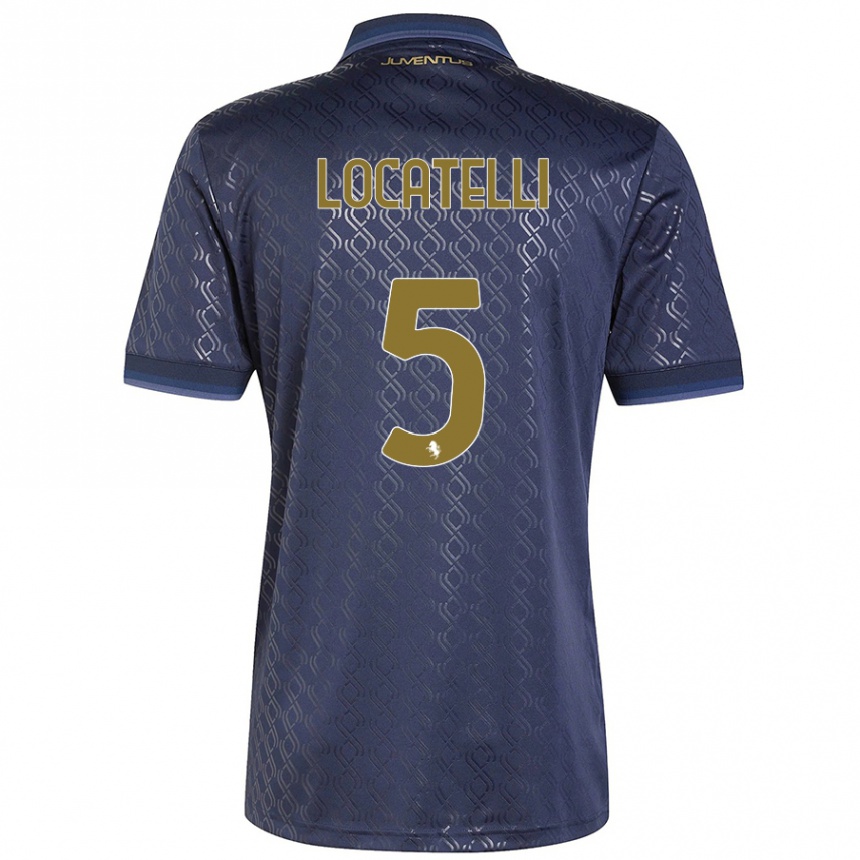 Hombre Fútbol Camiseta Manuel Locatelli #5 Azul Marino Equipación Tercera 2024/25 México