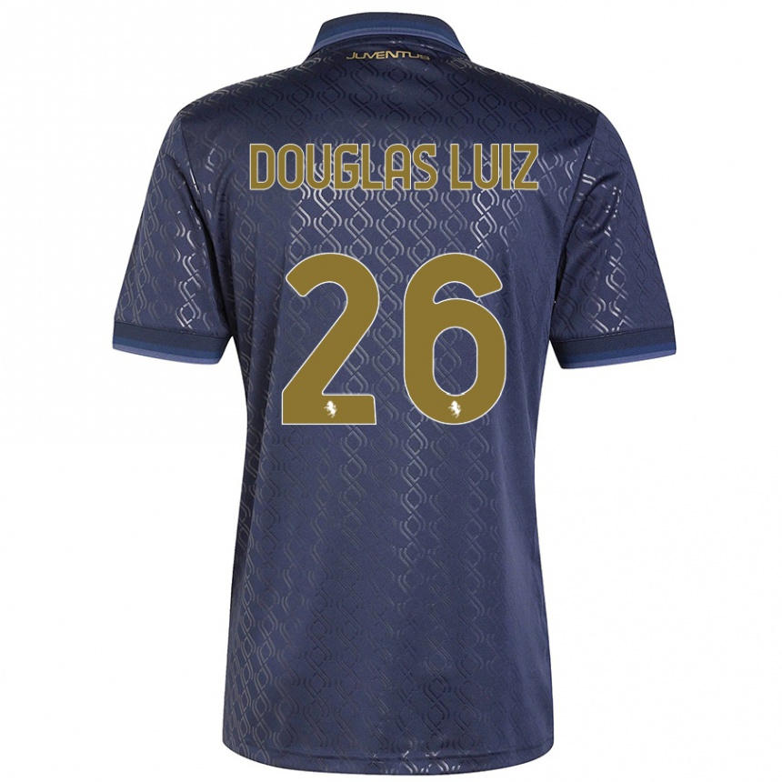 Hombre Fútbol Camiseta Douglas Luiz #26 Azul Marino Equipación Tercera 2024/25 México