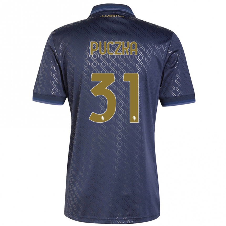 Hombre Fútbol Camiseta David Puczka #31 Azul Marino Equipación Tercera 2024/25 México