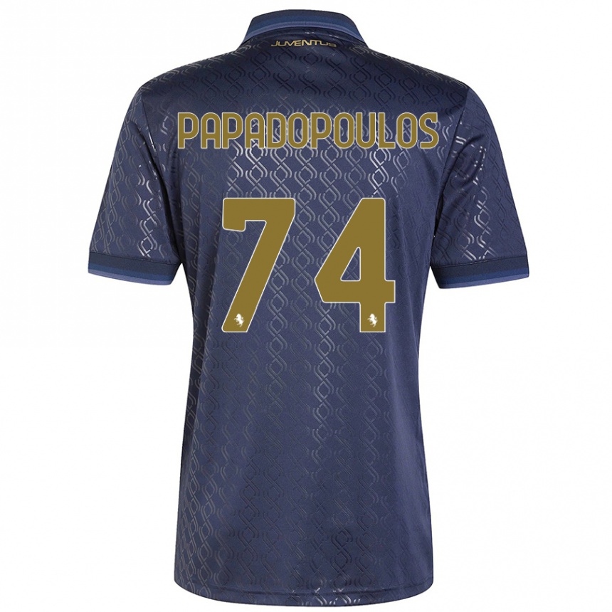 Hombre Fútbol Camiseta Christos Papadopoulos #74 Azul Marino Equipación Tercera 2024/25 México