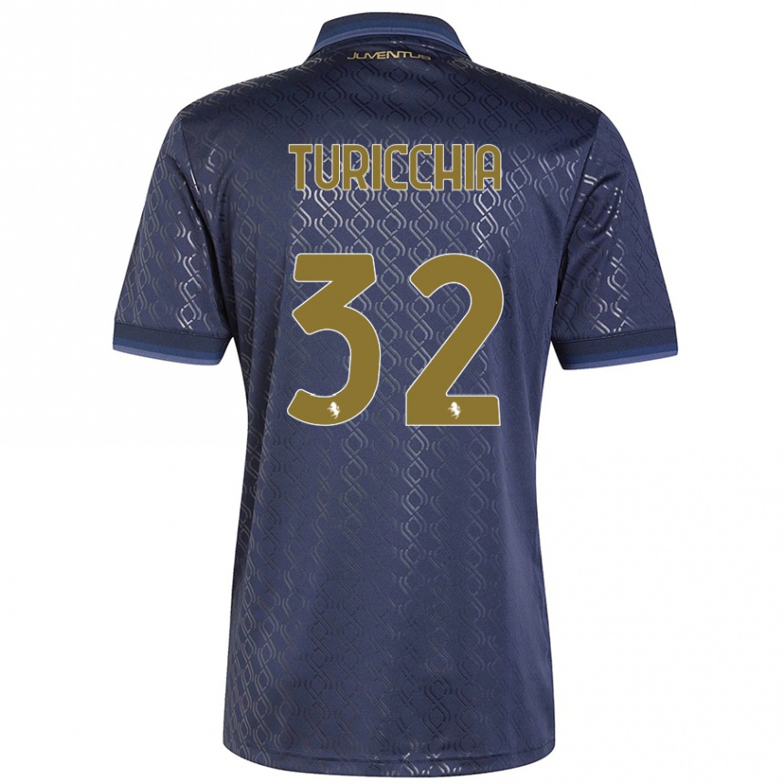 Hombre Fútbol Camiseta Riccardo Turicchia #32 Azul Marino Equipación Tercera 2024/25 México