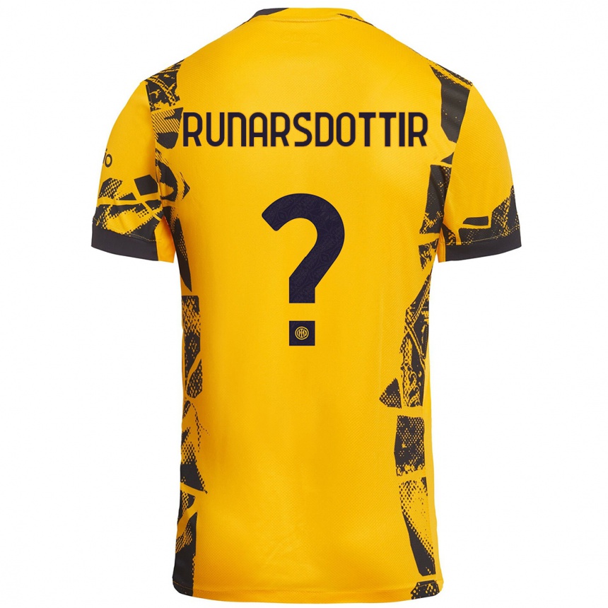 Hombre Fútbol Camiseta Cecilía Rán Rúnarsdóttir #0 Dorado Negro Equipación Tercera 2024/25 México