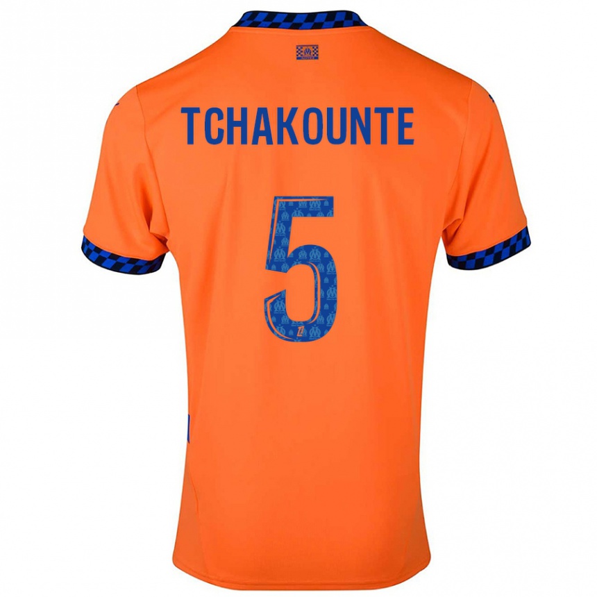 Hombre Fútbol Camiseta Annaëlle Tchakounté #5 Naranja Azul Oscuro Equipación Tercera 2024/25 México