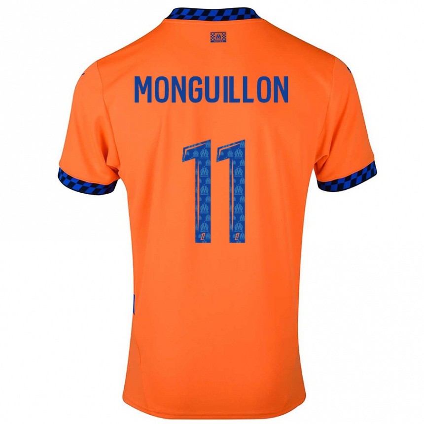 Hombre Fútbol Camiseta Coralie Monguillon #11 Naranja Azul Oscuro Equipación Tercera 2024/25 México