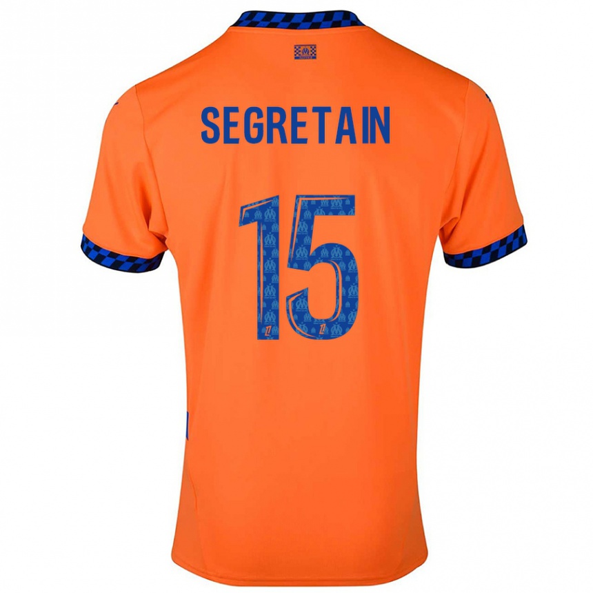 Hombre Fútbol Camiseta Julie Ségrétain #15 Naranja Azul Oscuro Equipación Tercera 2024/25 México