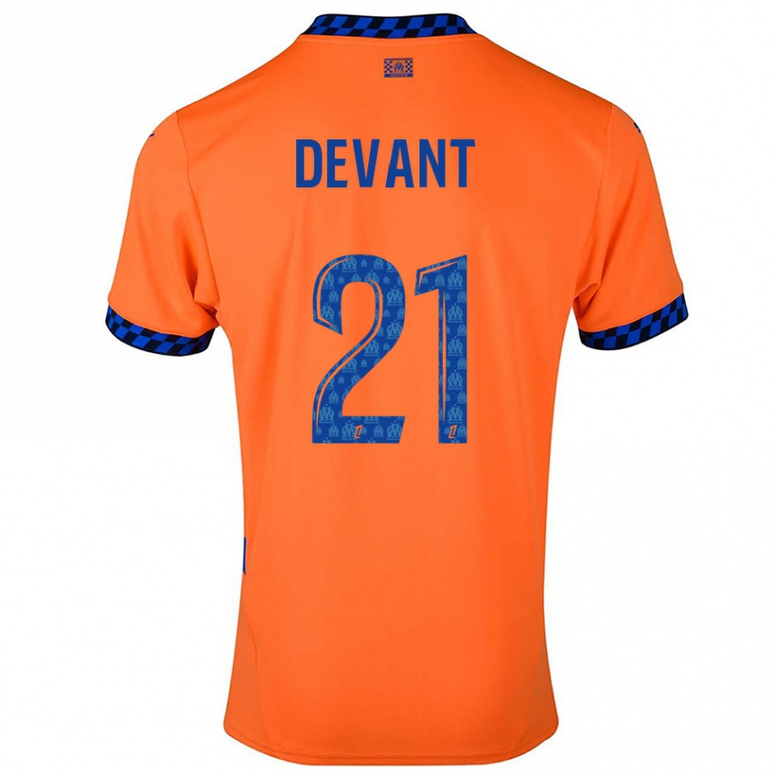 Hombre Fútbol Camiseta Caroline Devant #21 Naranja Azul Oscuro Equipación Tercera 2024/25 México