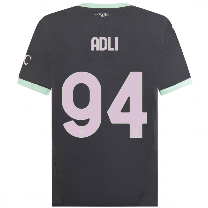 Hombre Fútbol Camiseta Yacine Adli #94 Gris Equipación Tercera 2024/25 México