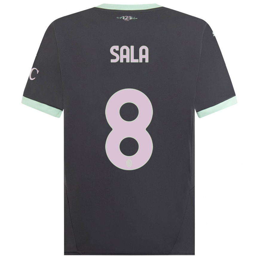 Hombre Fútbol Camiseta Emanuele Sala #8 Gris Equipación Tercera 2024/25 México