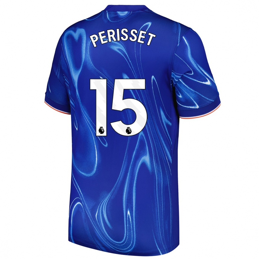 Mujer Fútbol Camiseta Eve Perisset #15 Azul Blanco 1ª Equipación 2024/25 México