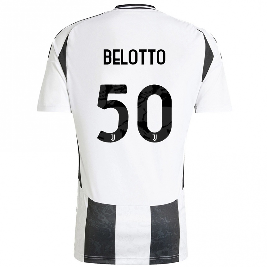 Mujer Fútbol Camiseta Soledad Belotto #50 Blanco Negro 1ª Equipación 2024/25 México