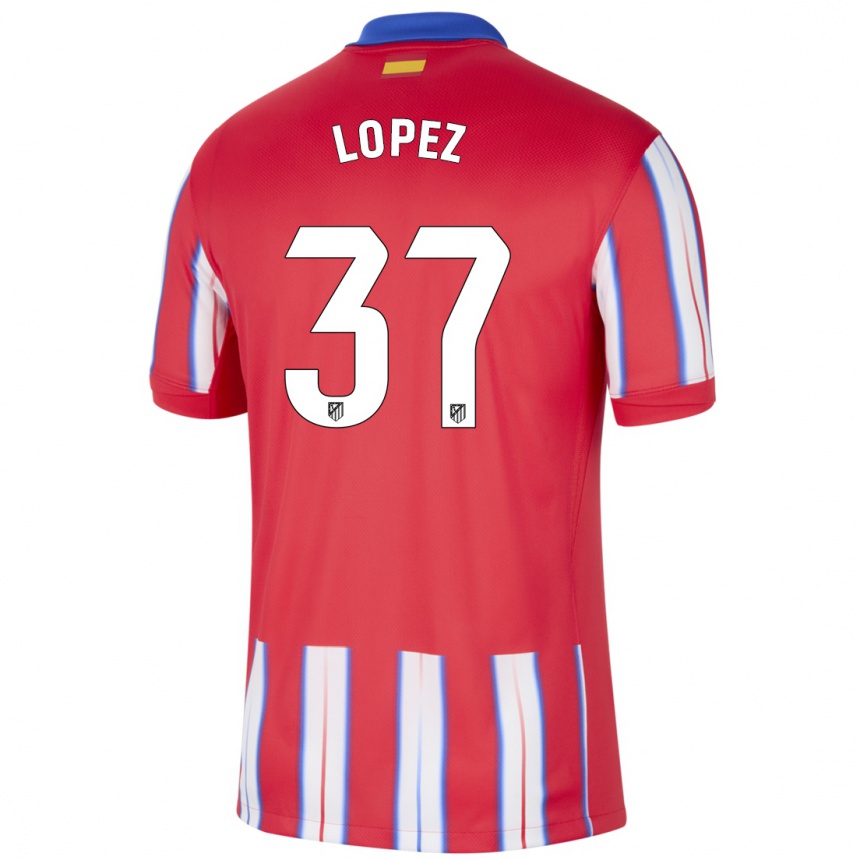 Mujer Fútbol Camiseta Alex Lopez #37 Rojo Blanco Azul 1ª Equipación 2024/25 México