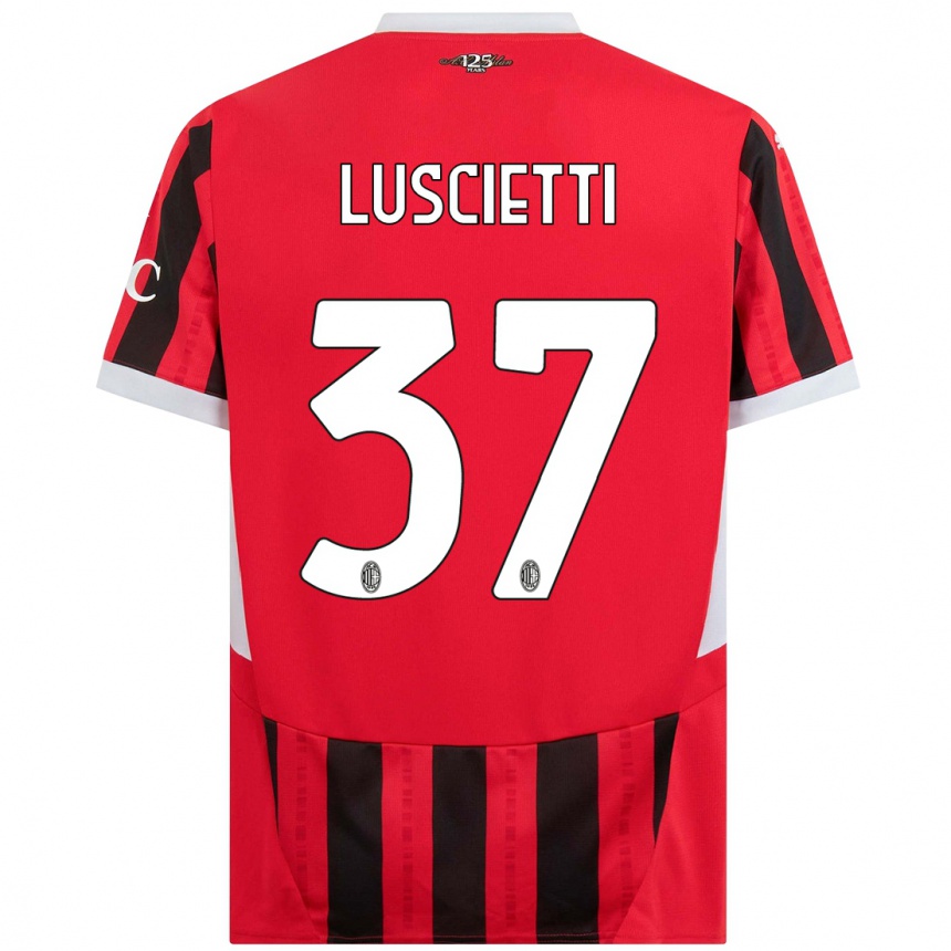 Mujer Fútbol Camiseta Abebe Luscietti #37 Rojo Negro 1ª Equipación 2024/25 México