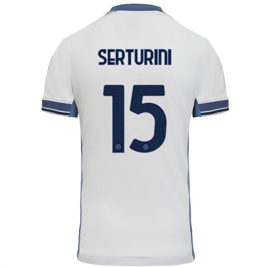 Mujer Fútbol Camiseta Annamaria Serturini #15 Blanco Gris 2ª Equipación 2024/25 México