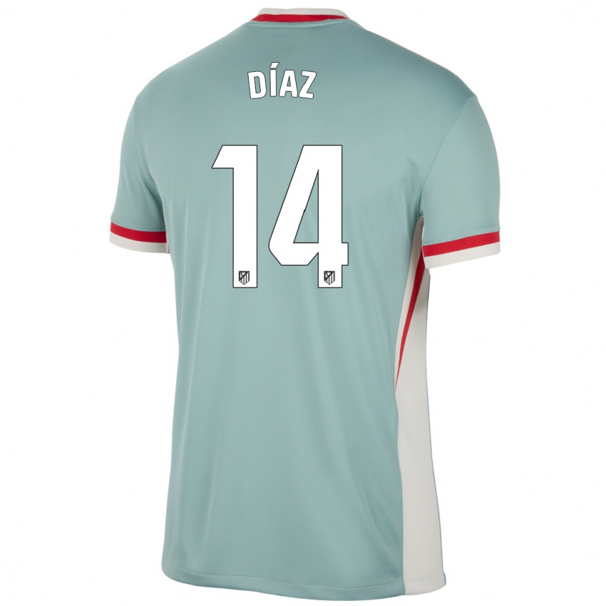 Mujer Fútbol Camiseta Javier Díaz #14 Beige Claro Azul 2ª Equipación 2024/25 México