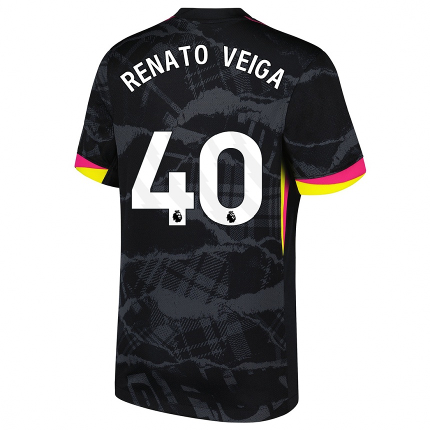 Mujer Fútbol Camiseta Renato Veiga #40 Negro Rosa Equipación Tercera 2024/25 México