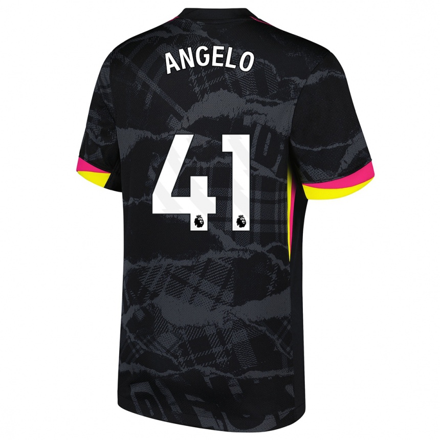 Mujer Fútbol Camiseta Ângelo #41 Negro Rosa Equipación Tercera 2024/25 México