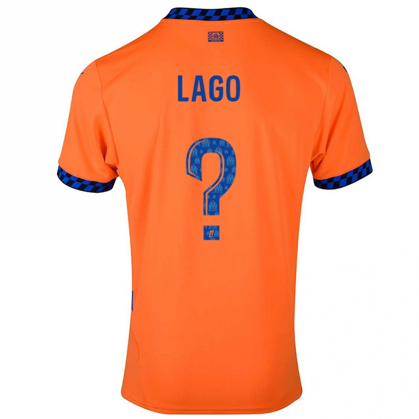 Mujer Fútbol Camiseta Ange Lago #0 Naranja Azul Oscuro Equipación Tercera 2024/25 México