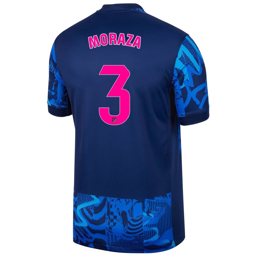 Mujer Fútbol Camiseta Ainhoa Moraza #3 Azul Real Equipación Tercera 2024/25 México