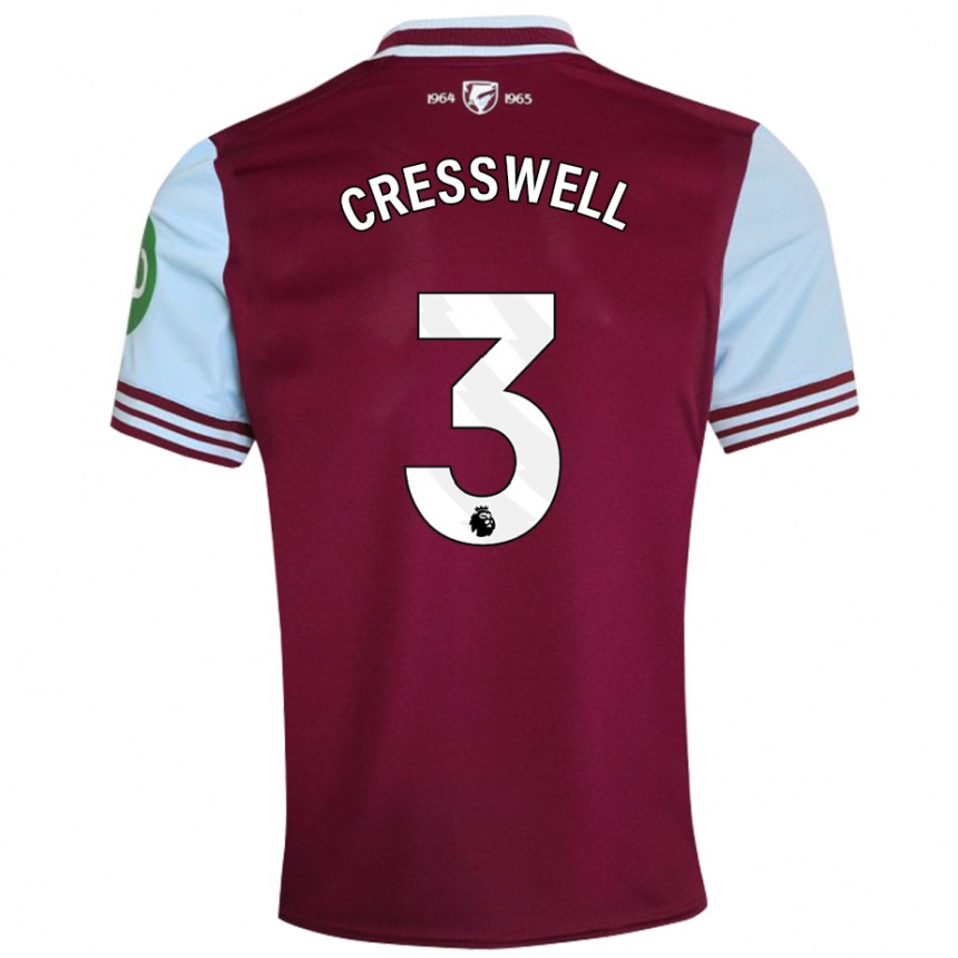 Niño Fútbol Camiseta Aaron Cresswell #3 Rojo Oscuro 1ª Equipación 2024/25 México