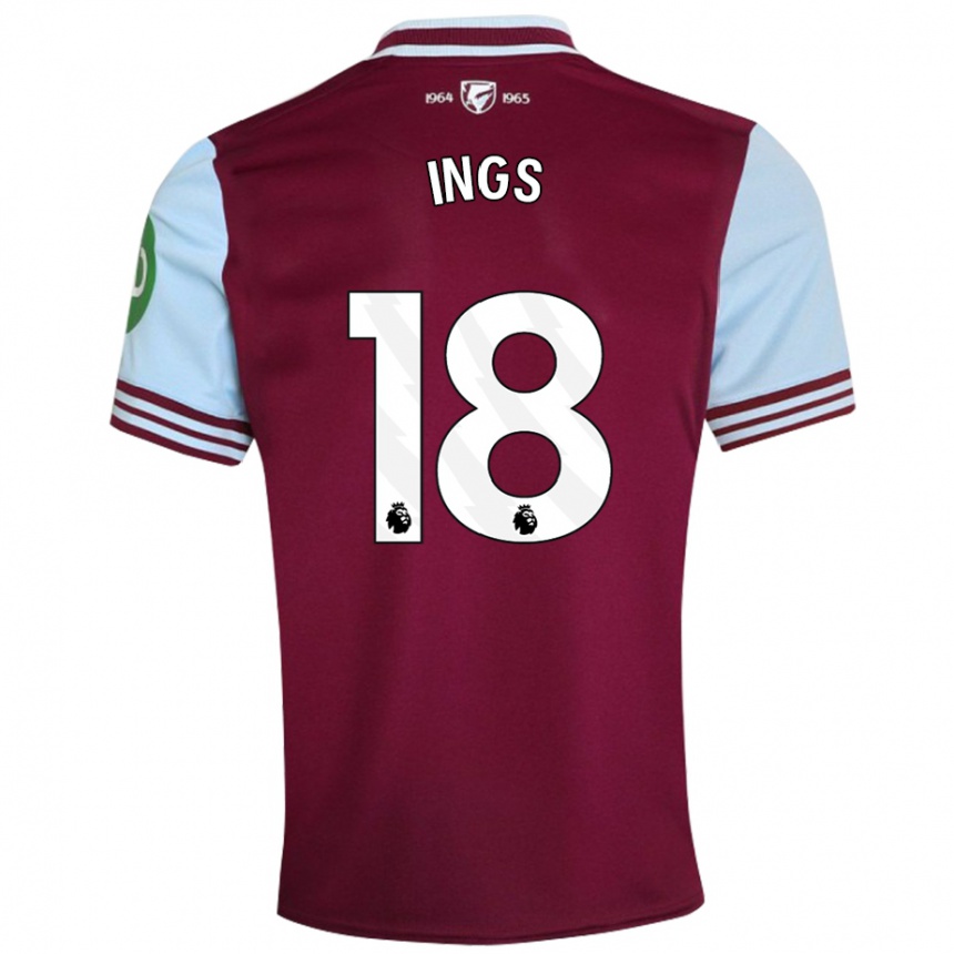 Niño Fútbol Camiseta Danny Ings #18 Rojo Oscuro 1ª Equipación 2024/25 México