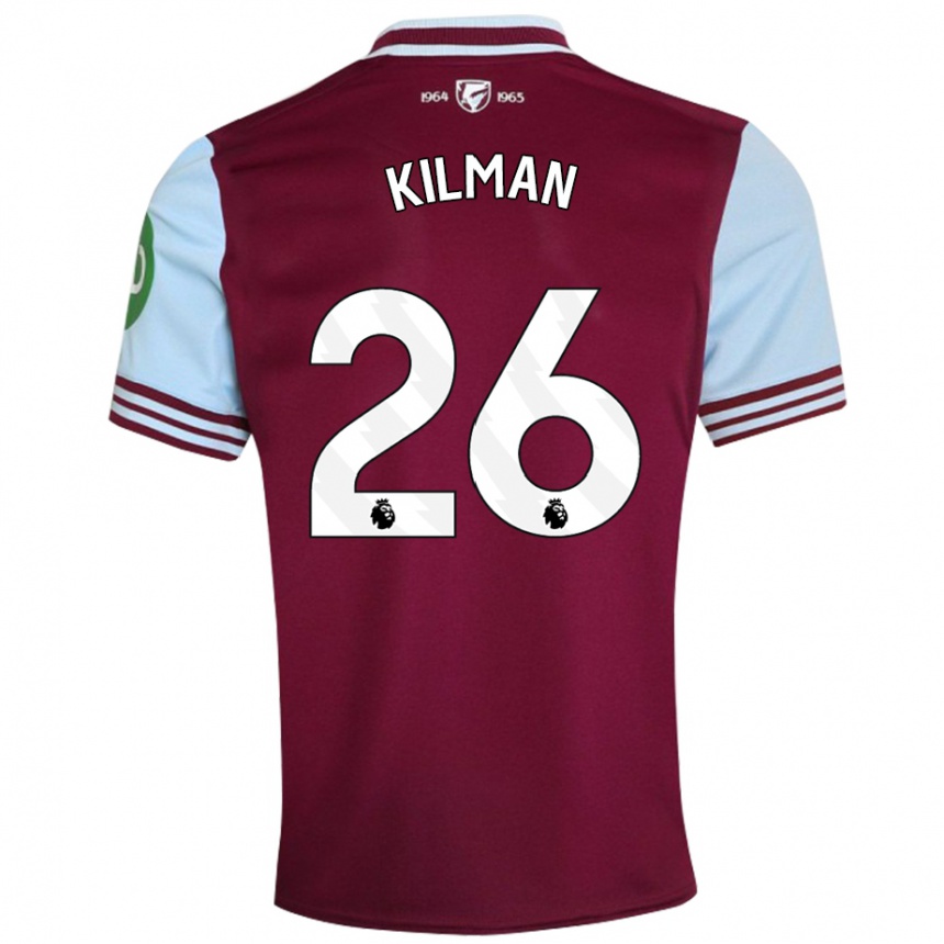 Niño Fútbol Camiseta Max Kilman #26 Rojo Oscuro 1ª Equipación 2024/25 México