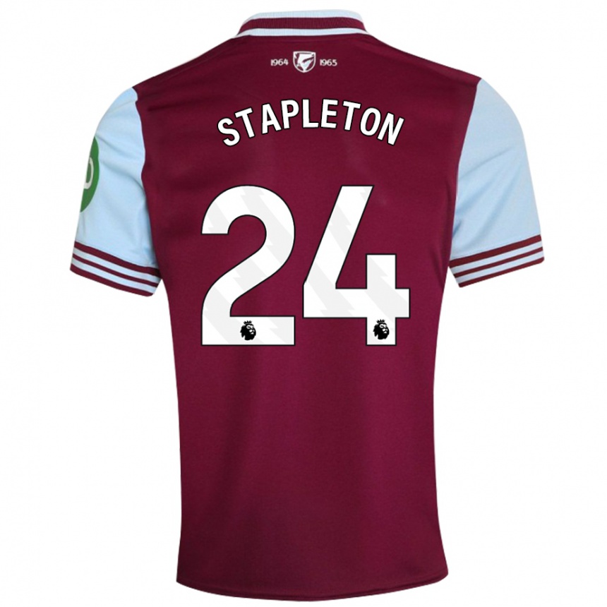 Niño Fútbol Camiseta Jessie Stapleton #24 Rojo Oscuro 1ª Equipación 2024/25 México