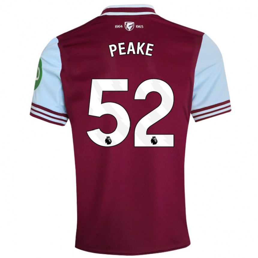 Niño Fútbol Camiseta Lennon Peake #52 Rojo Oscuro 1ª Equipación 2024/25 México