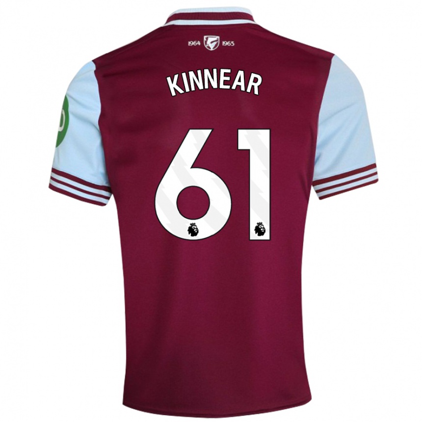 Niño Fútbol Camiseta Brian Kinnear #61 Rojo Oscuro 1ª Equipación 2024/25 México