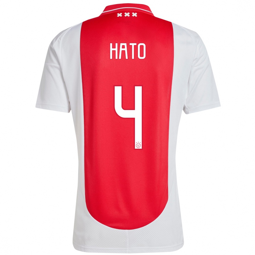 Niño Fútbol Camiseta Jorrel Hato #4 Rojo Blanco 1ª Equipación 2024/25 México